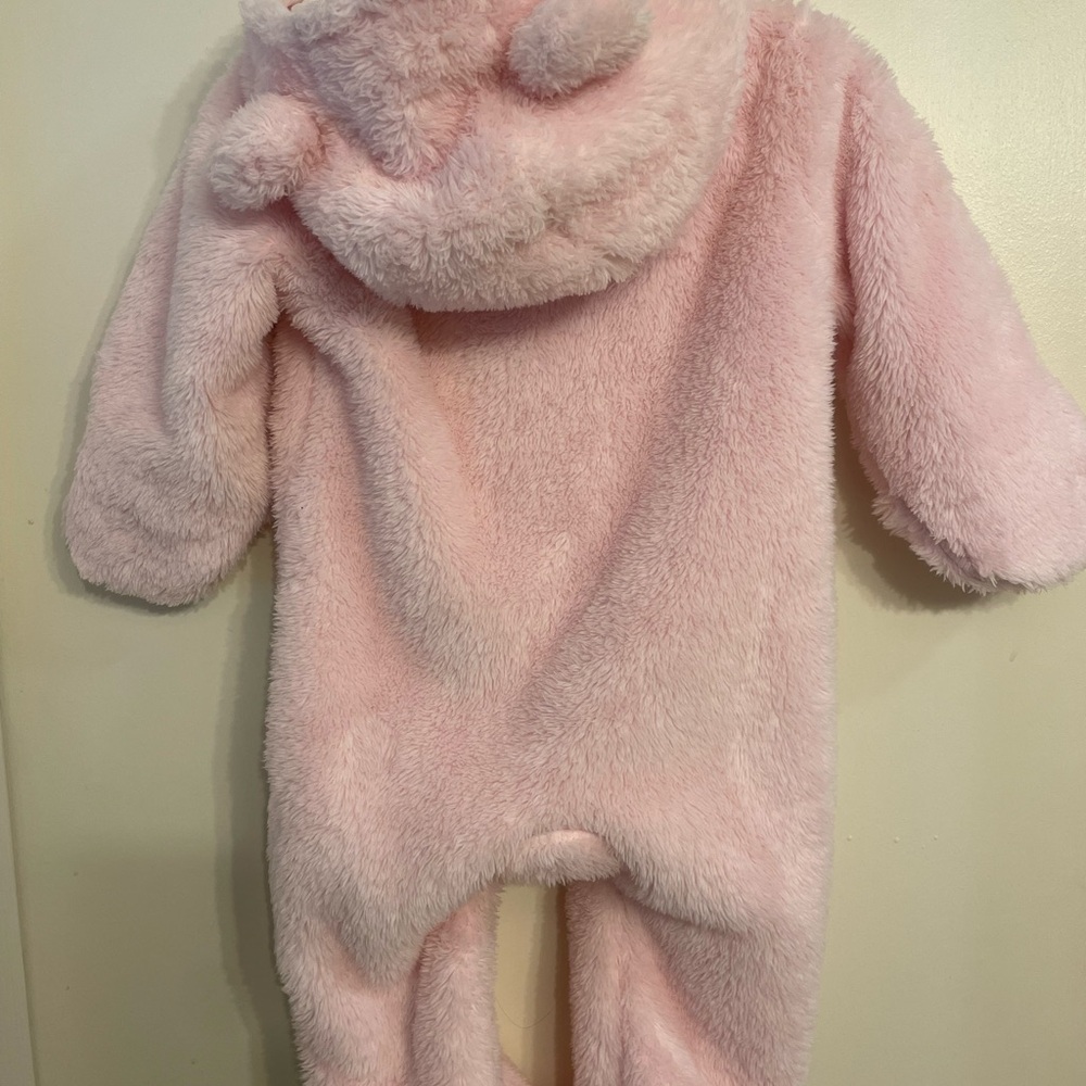 Carter's Pink Sherpa Long Sleeve Hooded Jumpsuit 6 month - Picture 2 of 3